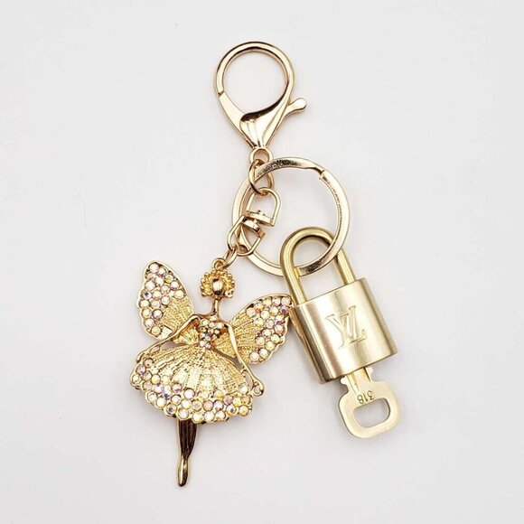 Louis Vuitton Accessories - 100% Auth Louis Vuitton Lock & Key with unbranded Bagcharm, Keycharm, Keychain
